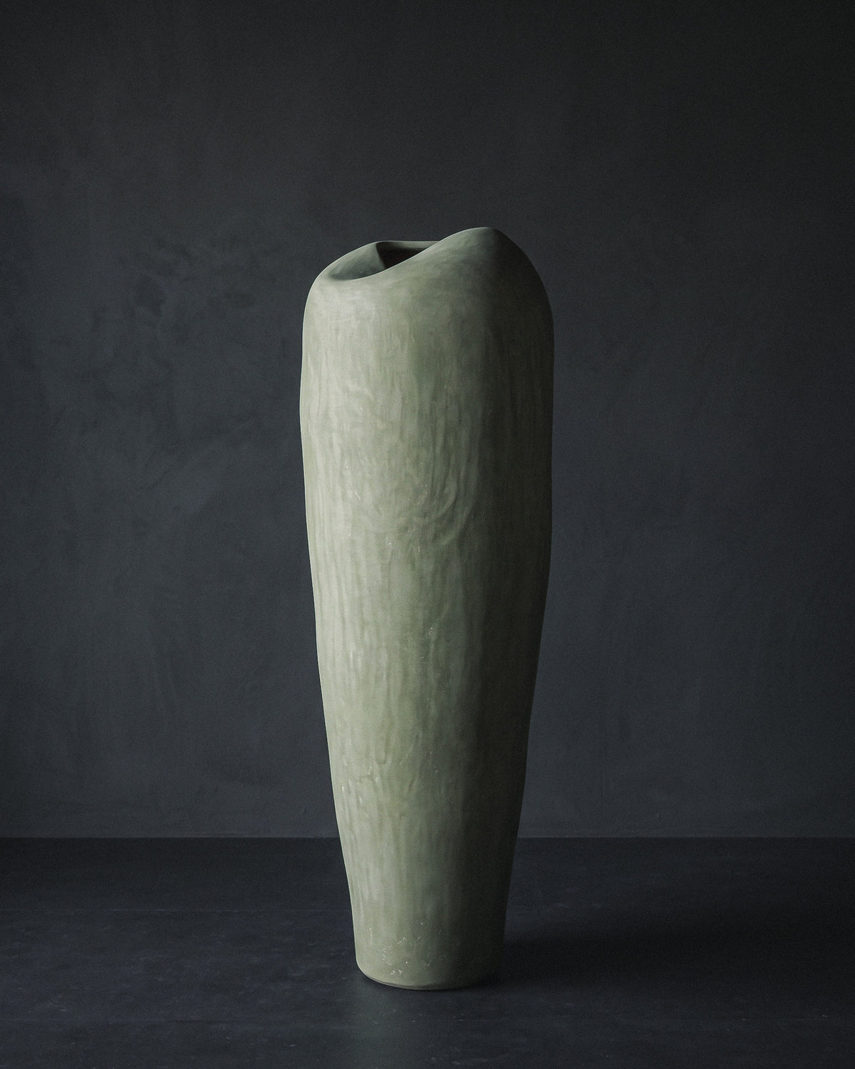 Sculptural Tadelakt Vessel — Muted Sage